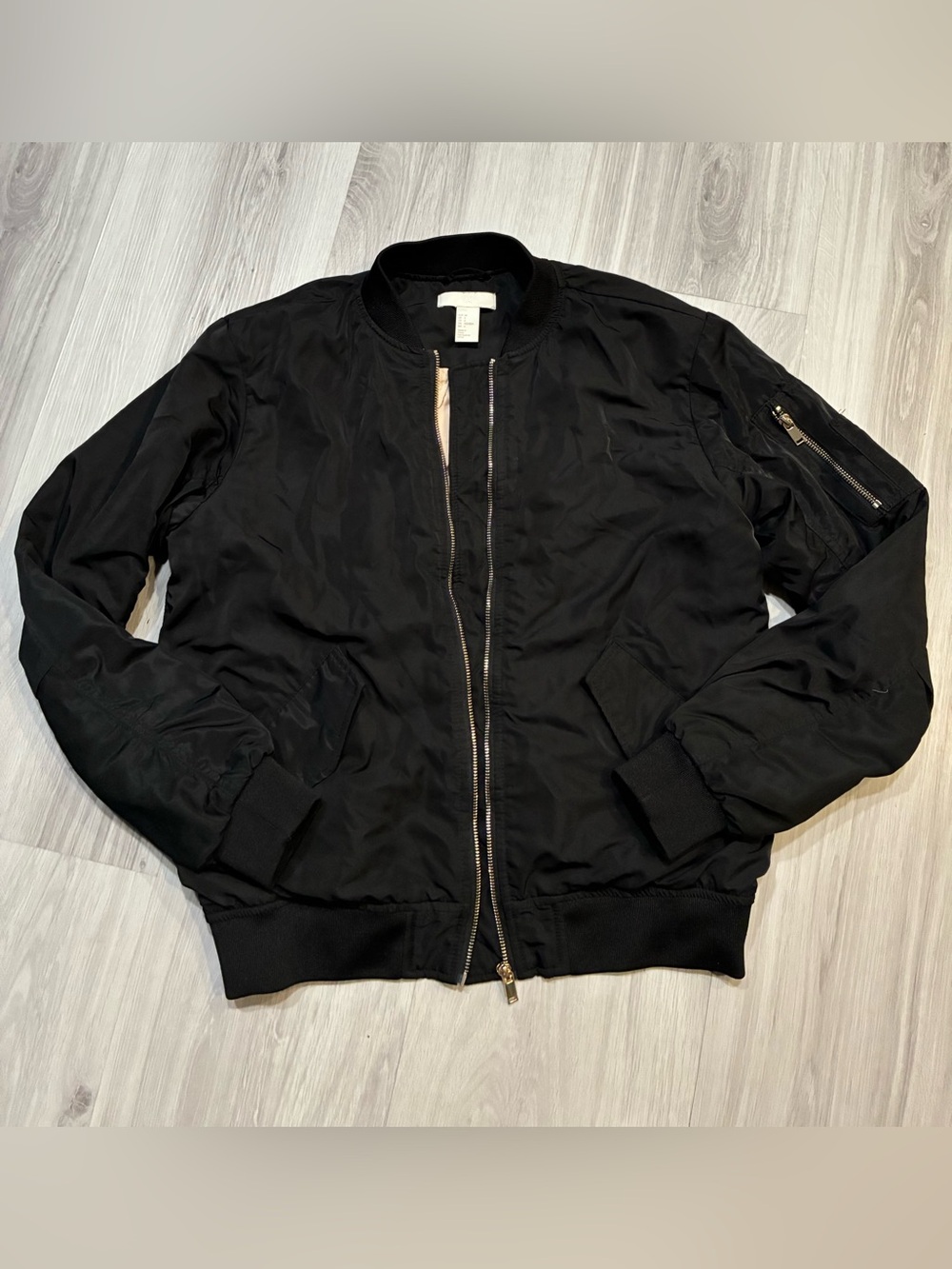 Men's Black Bomber Jacket - Classic Lightweight Coat